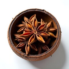 Star Anise on white. 