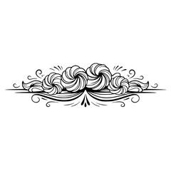 Elegant Flourish Ornament in Black & White: Decorative Border for Designs