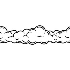 Comic Cloud Border: Black Outline on Gradient Background