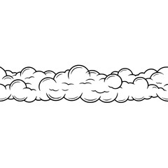Comic Cloud Border Element - Vector Illustration on White Background