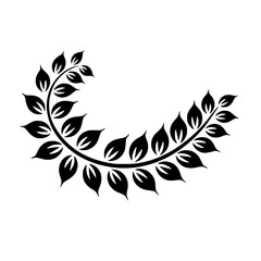 Elegant Black Laurel Wreath Illustration for Design & Decoration