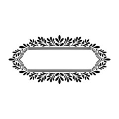 Elegant Black Floral Frame on Cream Background