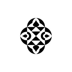Abstract Geometric Black & White Logo Design, Minimalist & Symbolic