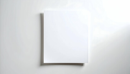 White Blank Square Paper on White Background