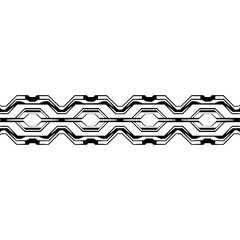 Futuristic Tech Abstract, Geometric Line Design on White Background