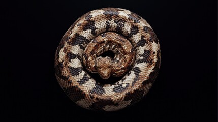 Obraz premium Large snake coiled in a circle
