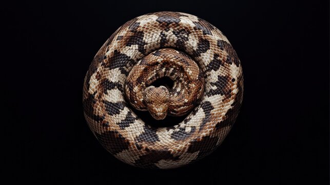 Large snake coiled in a circle