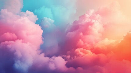 Fototapeta premium Colorful Dreamy Clouds with Soft Pink and Blue Hues in the Sky