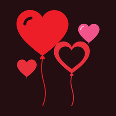 Heart Balloon Set Romantic Vector Design