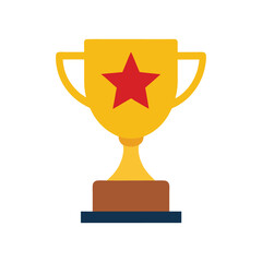 Golden Star Trophy Vector Illustration