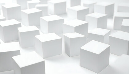Obraz premium White Cubes Abstract Geometric Background