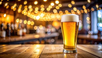 Cheers to craft beer a vibrant pub experience with glowing lights and refreshing brews