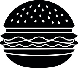 Double cheese burger silhouette icon vector illustration design on white background.