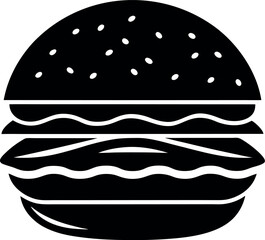 Double cheese burger silhouette icon vector illustration design on white background.