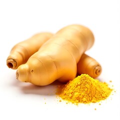turmeric powder on white background