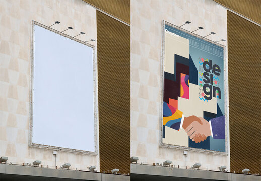 Vertical Billboard Mockup in Valencia, Spain