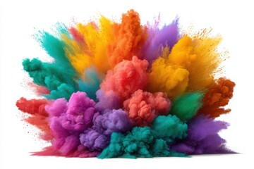 Fototapeta premium Colorful powder explosion effect on white background