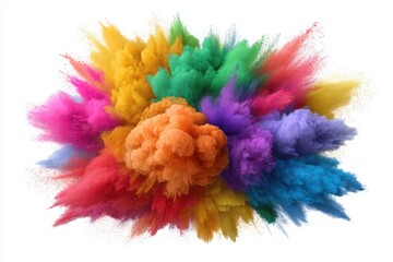 Fototapeta premium Colorful powder explosion effect on white background