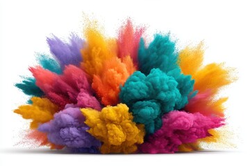 Fototapeta premium Colorful powder explosion effect on white background
