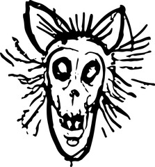 textured hand printed shape collection vector.