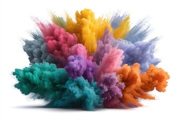 Naklejka premium Colorful powder explosion effect on white background