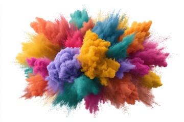 Fototapeta premium Colorful powder explosion effect on white background