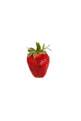 Single ripe strawberry isolated on transparent background
