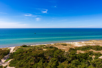 Beautiful Top View from Lighthouse of Darss Peninsula Coast near Prerow in Germany