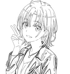 Drawn anime coloring pages illustration	