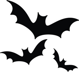 Flying Bat Vector for Halloween – Creepy Bat Silhouette for Spooky Design Elements.