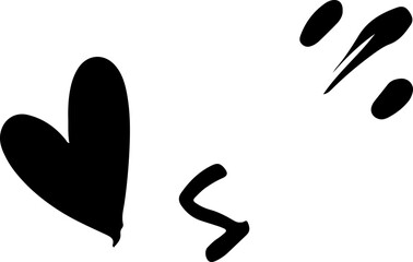 Obraz premium textured hand printed shape collection vector.