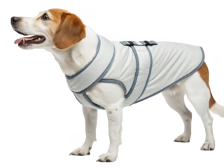 Pet cooling coat png dog cooling vest png heat protection pet wear png breathable summer coat png temperature control dog outfit png transparent background