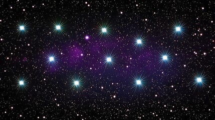 Fototapeta premium A majestic view of the purple and blue galaxy night sky, where clusters of stars shine brightly against a cosmic backdrop of vibrant colors.