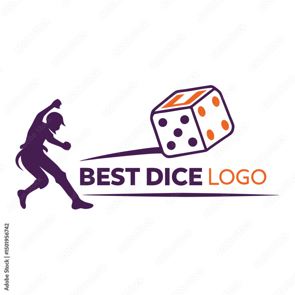 Aufkleber colorful vector illustration of dice logo showcasing creative design elements with dynamic shapes an