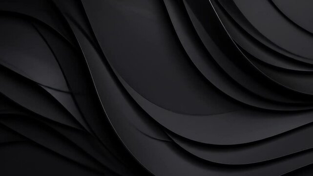 Abstract Dark Black Geometric Waves