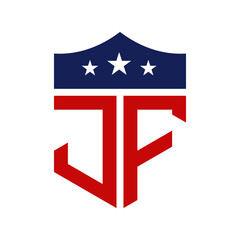 Patriotic JF Logo Design. Letter JF Patriotic American Logo Design for Political Campaign and any USA Event.