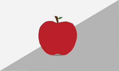Red apple  Isolated colored apple white background vector illustration 