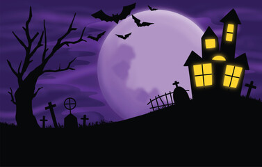 halloween background with haunted house