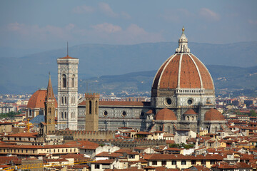 Fototapeta premium Santa Maria del Fiore Cathedral seen from Piazzale Michelangelo, Florence, Italy