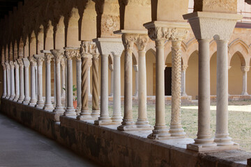 Fototapeta premium The cloister of the Cathedral of Cefalù, Sicily, Italy