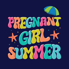 Groovy Pregnancy Reveal Pregnant Girl Summer Baby Shower T-Shirt-productor-mockup