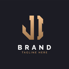 JI Logo Design. Modern, Minimal, Elegant and Luxury JI Logo. Alphabet Letter JI Logo Design for Brand Corporate Business Identity.