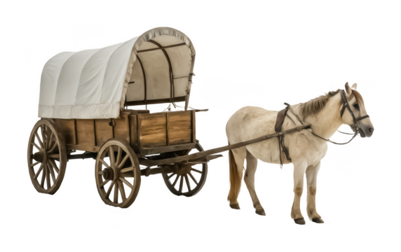 Pony cart png small horse-drawn carriage png vintage pony wagon png kids ride cart png animal cart for children png transparent background