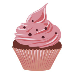 Cherry cupcake illustration