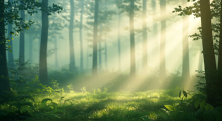 Obraz premium Forest with Sunlight
