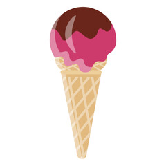 Cone cherry chocolate ice cream
