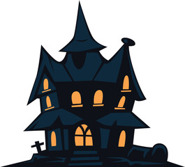 halloween house with pumpkin