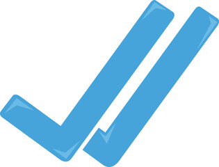vector illustration blue symbol checklist of message seen chat