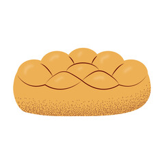 Challah bread illustration textured