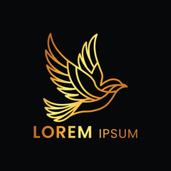 Elegant Golden Dove Logo